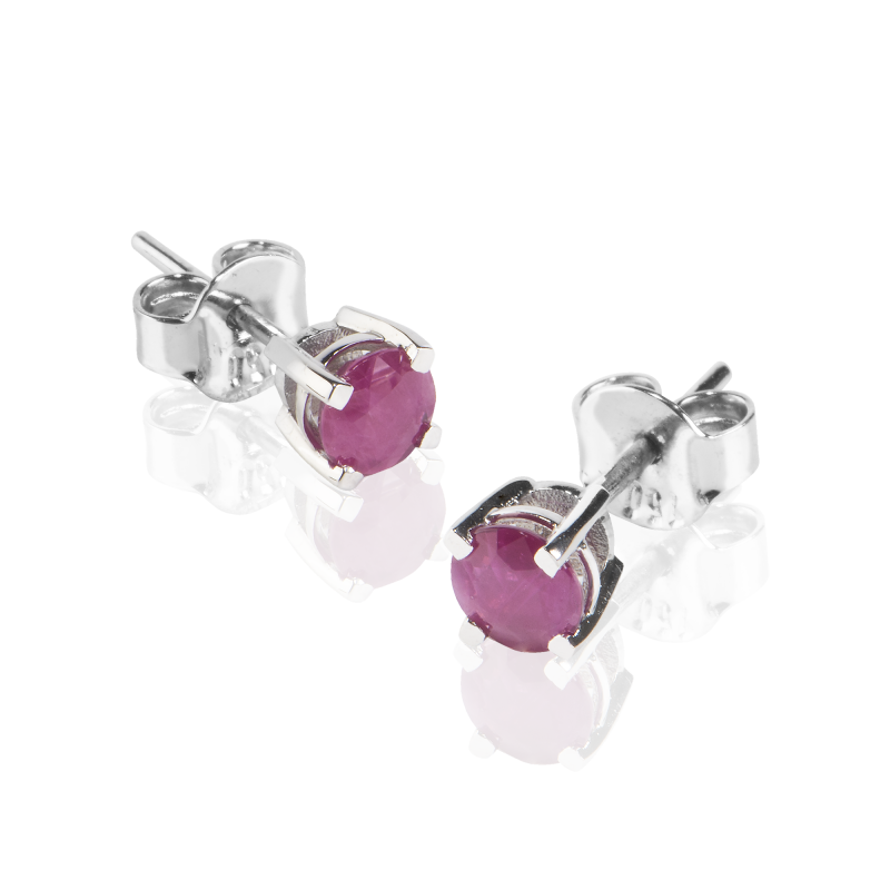 Cercei din Aur Alb de 18k cu Rubine Naturale de 1.32 ct