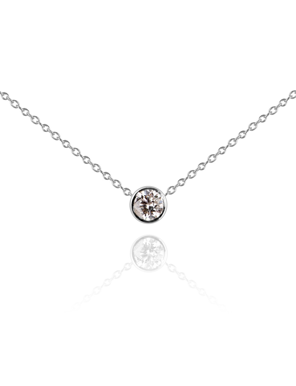 Bratara Punto Luce din Aur Alb de 18k cu Diamant Natural de 0.11 ct