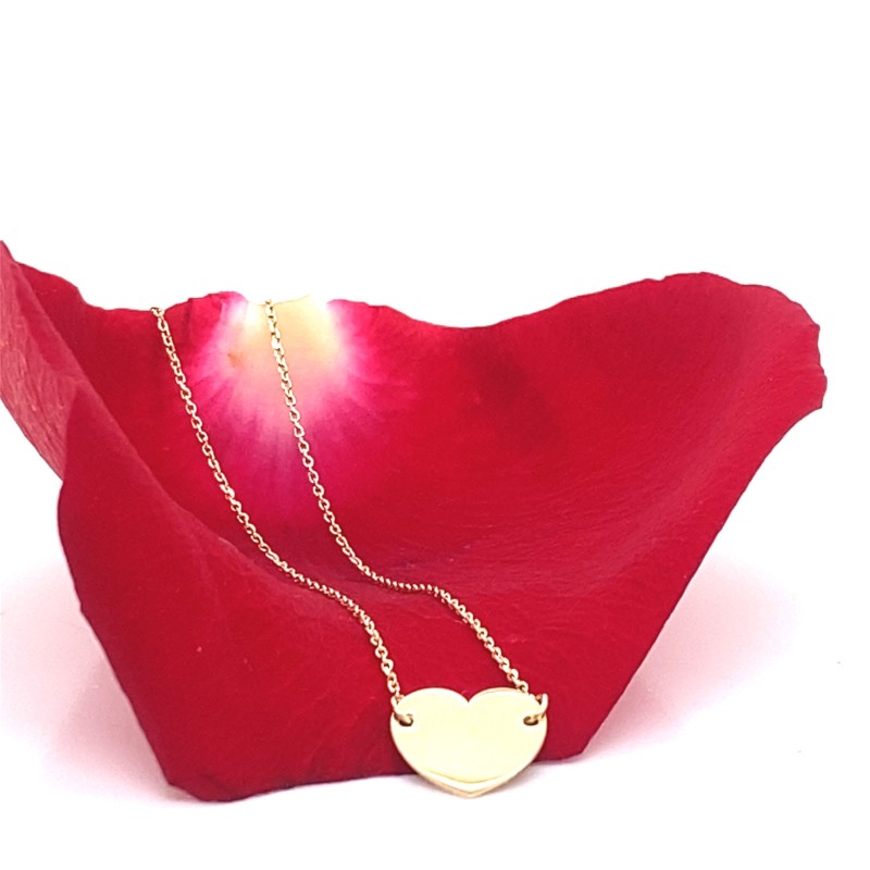 Lantisor cu pandantiv inimioara din aur rose de 14k