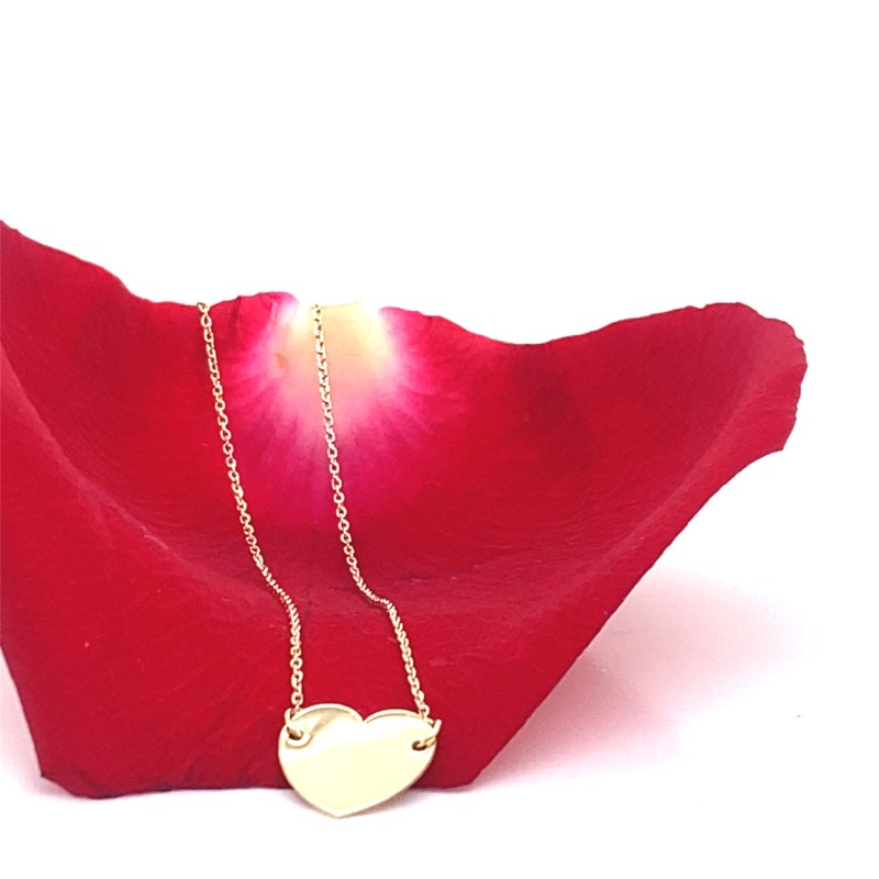 Lantisor cu pandantiv inimioara din aur rose de 14k