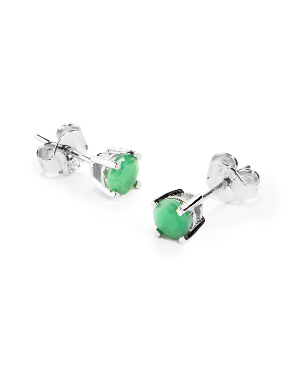 Cercei din Aur Alb de 18k cu Smaralde Naturale de 0.68 ct
