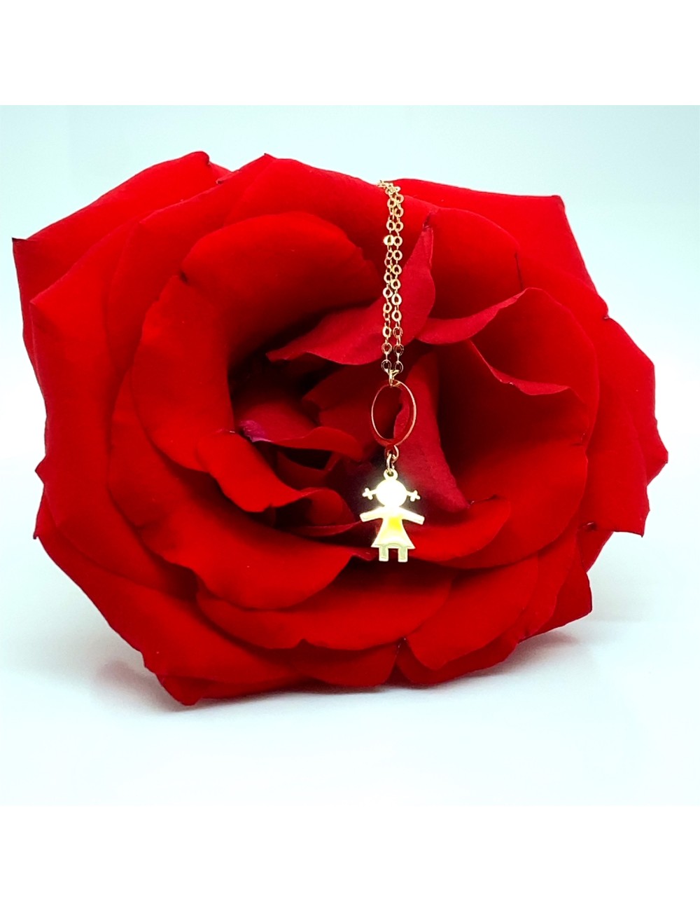 Lantisor cu pandantiv ingeras din aur galben de 14k